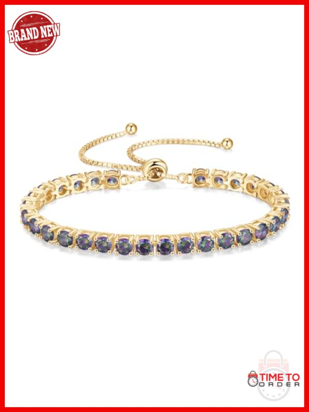 Sterling Silver Gold Plated Tennis Bracelet Alexandrite Bolo Chain Jewelry